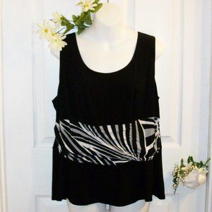PERCEPTIONS 16W Sleeveless Black Stretch Tank Top